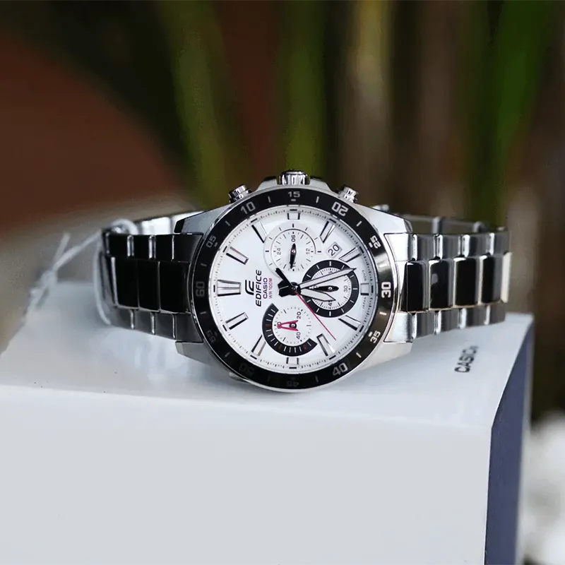 Casio Edifice Standard Chronograph White Dial Men's Watch- EFR-570D-7AV